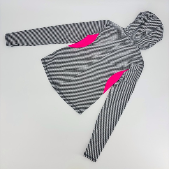 90 Degree by Reflex Grey & White Striped Girls' Hoodie with Pink Accents, 10 - Picture 2 of 13